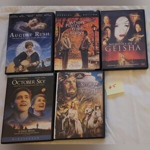 5 DVD'S. When harry met sally, Aug rush, Oct sky, memoirs of geisha, swo… LOT